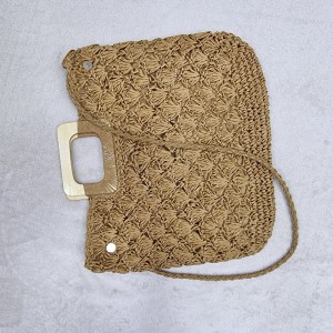 BOLSA ARTESANAL COM ALÇA DE MADEIRA LUXO