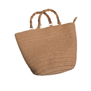 BOLSA ARTESANAL CESTA ALÇA BAMBU